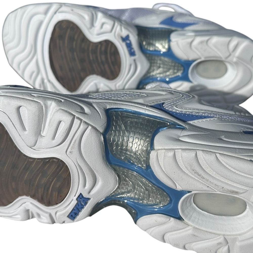 Ryka Light Sneakers Womens 8M White Blue 0406Y16712 Good Chunky Walking Shoes - Picture 7 of 13